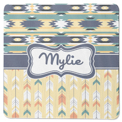 Tribal2 Square Rubber Backed Coaster (Personalized)