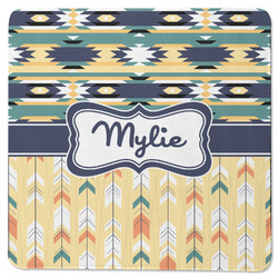 Tribal2 Square Rubber Backed Coaster (Personalized)