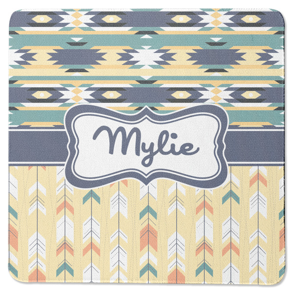 Custom Tribal2 Square Rubber Backed Coaster (Personalized)