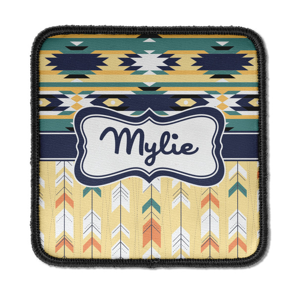 Custom Tribal2 Iron On Square Patch w/ Name or Text