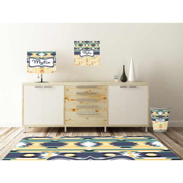 Tribal2 Square Wall Decal Wooden Desk