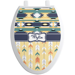 Tribal2 Toilet Seat Decal - Elongated (Personalized)