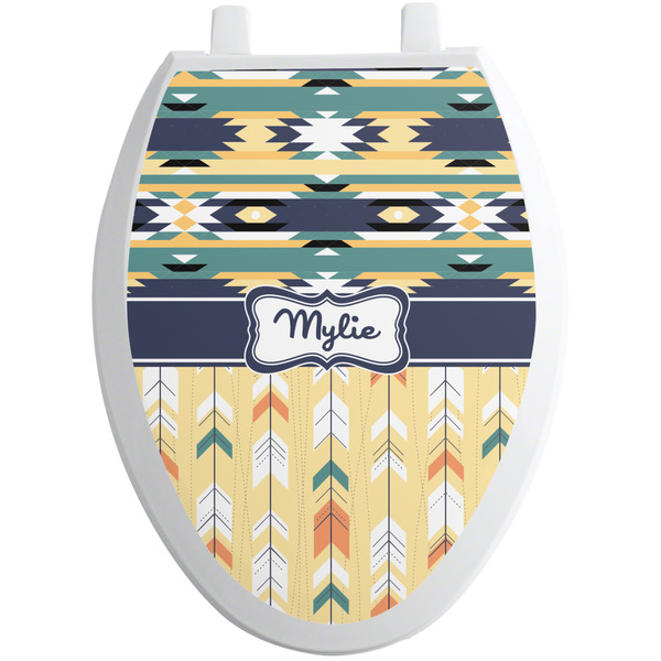 Custom Tribal2 Toilet Seat Decal - Elongated (Personalized)