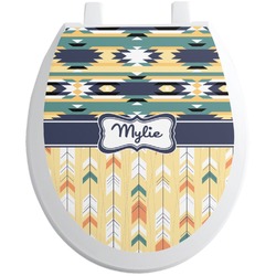 Tribal2 Toilet Seat Decal - Round (Personalized)