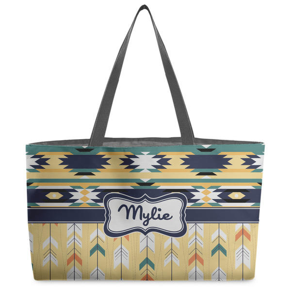 Custom Tribal2 Beach Totes Bag - w/ Black Handles (Personalized)