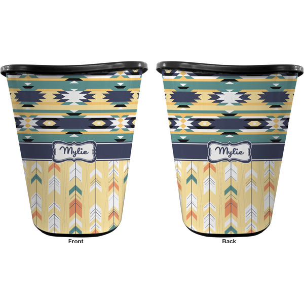 Tribal2 Trash Can Black - Front and Back - Apvl