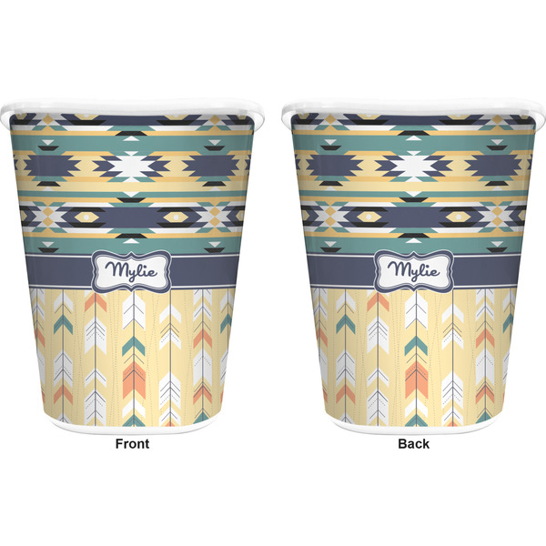 Tribal2 Trash Can White - Front and Back - Apvl