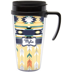 Tribal2 Acrylic Travel Mug with Handle (Personalized)