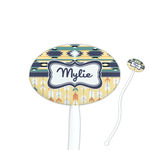 Tribal2 7" Oval Plastic Stir Sticks - White - Double Sided (Personalized)
