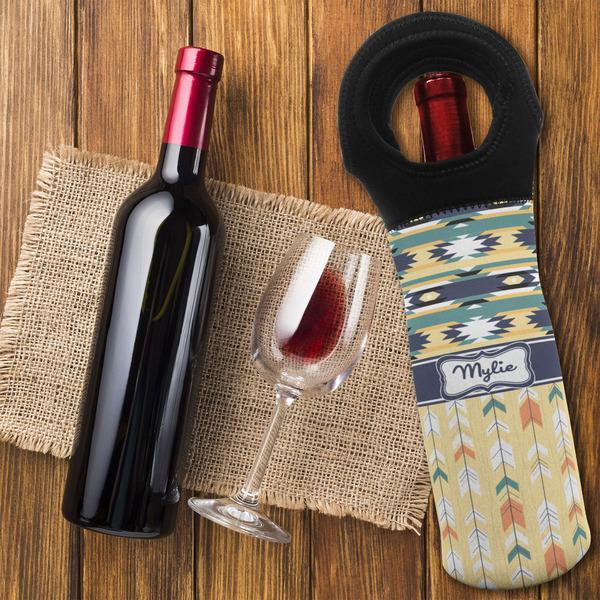 Tribal2 Wine Tote Bag - FLATLAY