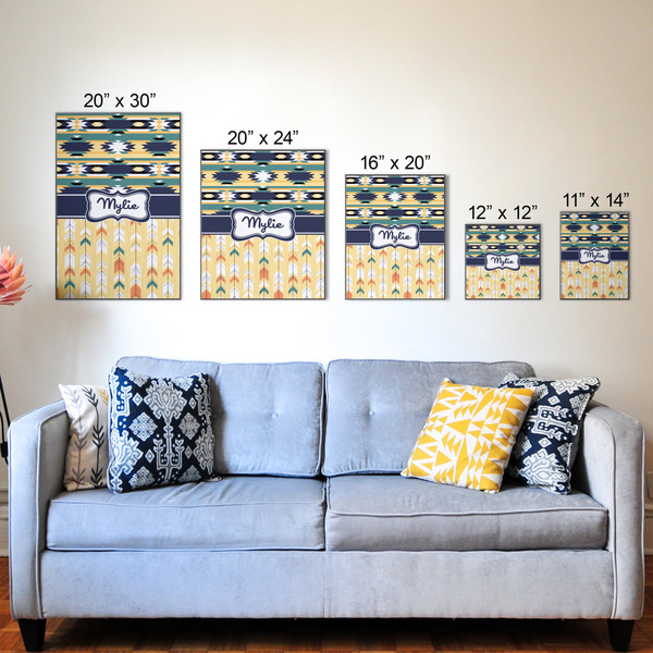 Tribal2 Wood Prints - Size Comparison