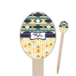 Tribal2 Oval Wooden Food Picks (Personalized)