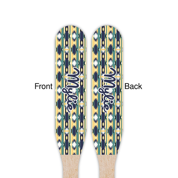 Tribal2 Wooden Food Pick - Paddle - Double Sided - Front & Back