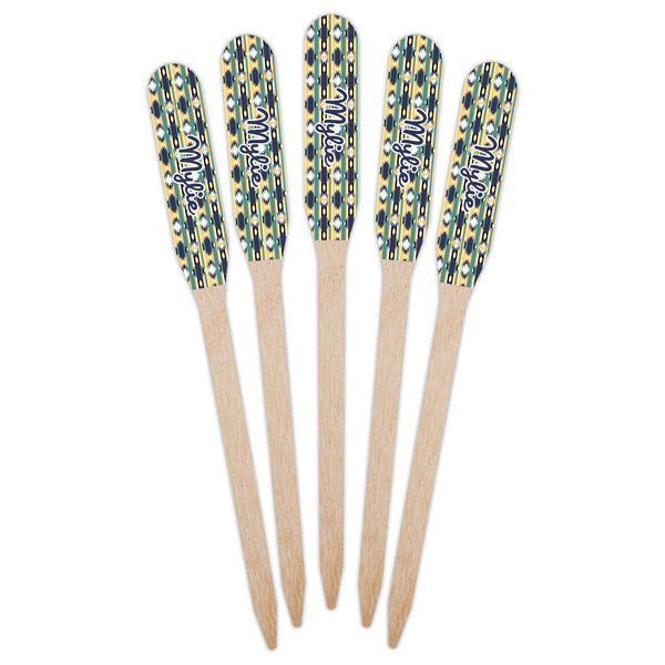 Tribal2 Wooden Food Pick - Paddle - Fan View