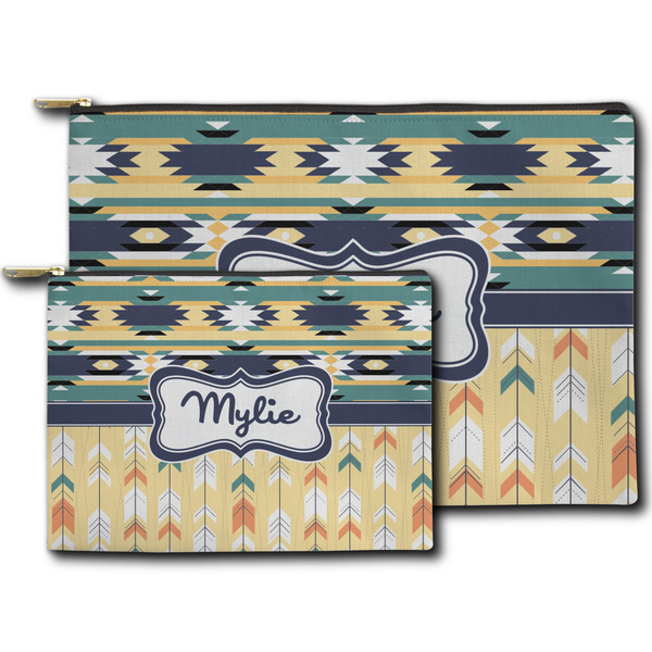 Tribal2 Zippered Pouches - Size Comparison