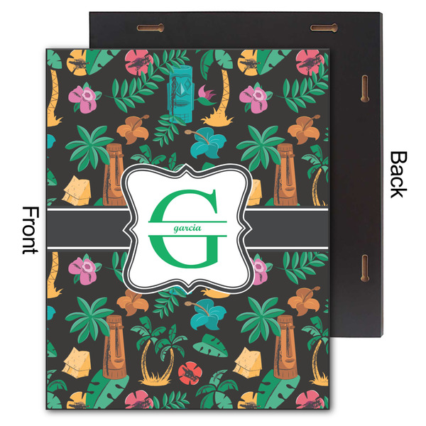 Hawaiian Masks 11x14 Wood Print - Front & Back View