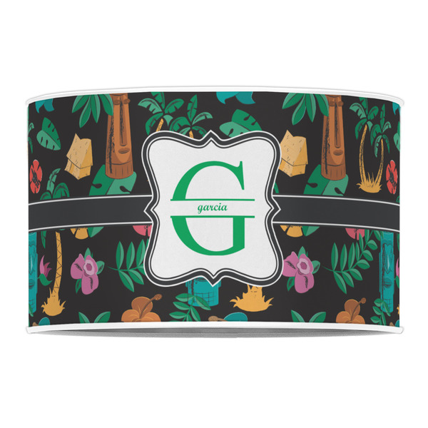 Hawaiian Masks 12" Drum Lampshade - FRONT (Poly Film)