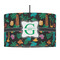 Hawaiian Masks 12" Drum Pendant Lamp - Fabric (Personalized)