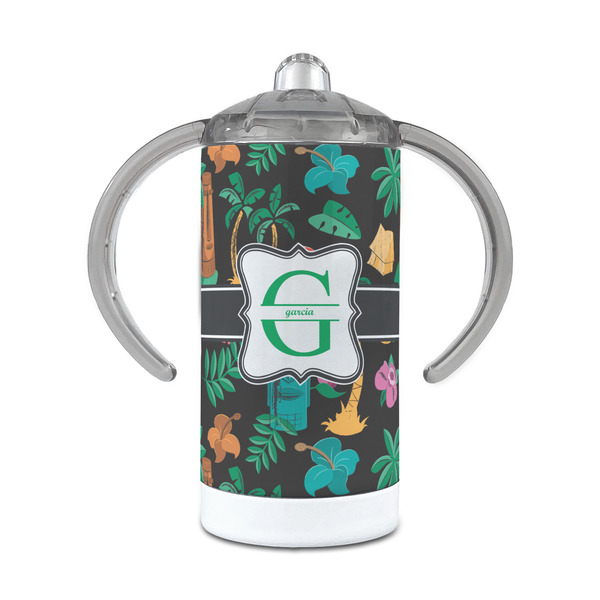 Custom Hawaiian Masks 12 oz Stainless Steel Sippy Cup (Personalized)