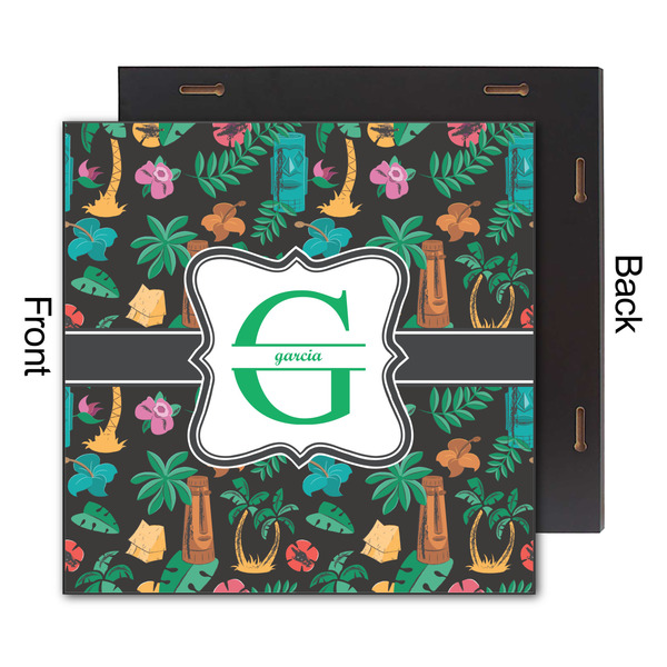 Hawaiian Masks 12x12 Wood Print - Front & Back View