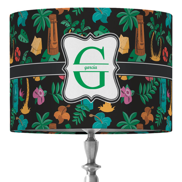 Custom Hawaiian Masks 16" Drum Lamp Shade - Fabric (Personalized)