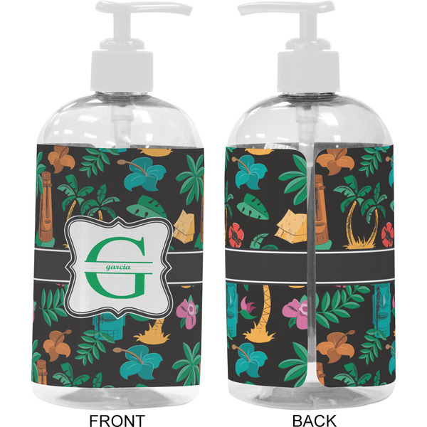 Hawaiian Masks 16 oz Plastic Liquid Dispenser- Approval- White