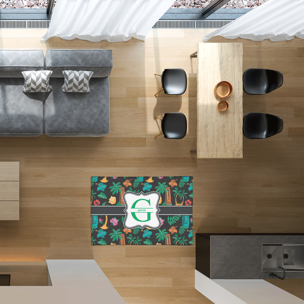 Hawaiian Masks 2'x3' Indoor Area Rugs - IN CONTEXT