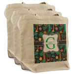 Hawaiian Masks Reusable Cotton Grocery Bags - Set of 3 (Personalized)