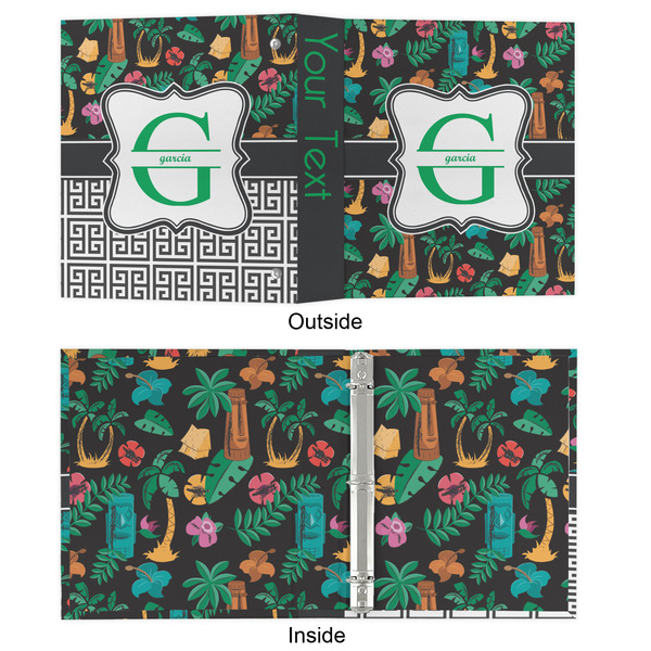 Hawaiian Masks 3 Ring Binders - Full Wrap - 1" - APPROVAL