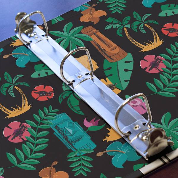 Hawaiian Masks 3 Ring Binders - Full Wrap - 1" - DETAIL