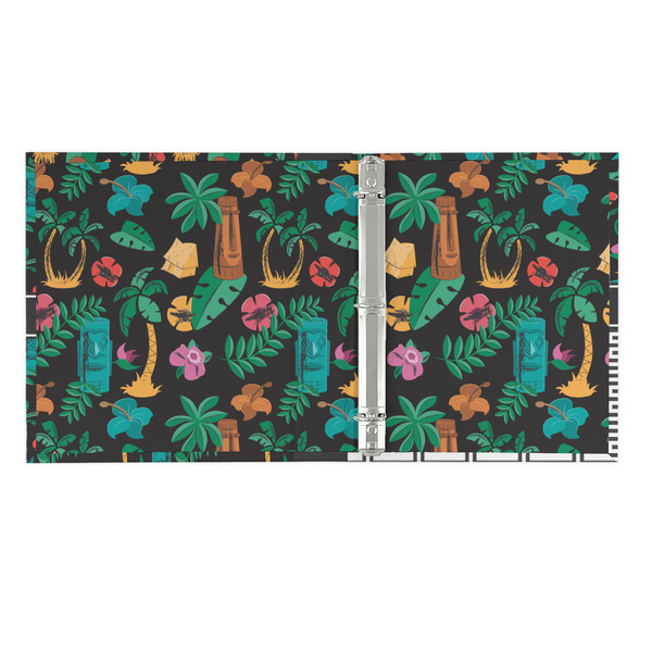 Hawaiian Masks 3 Ring Binders - Full Wrap - 1" - OPEN INSIDE