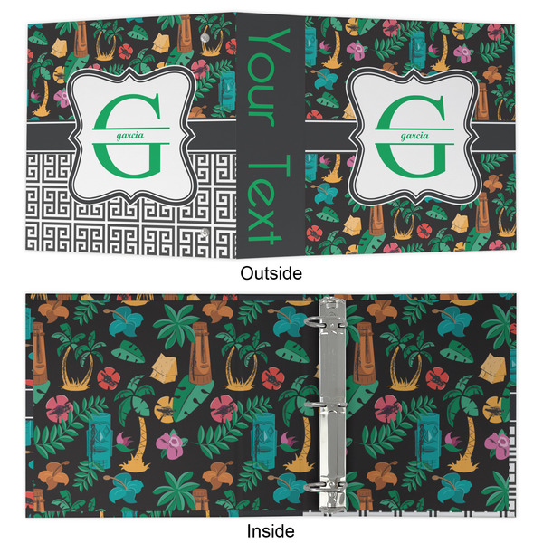 Hawaiian Masks 3 Ring Binders - Full Wrap - 2" - APPROVAL