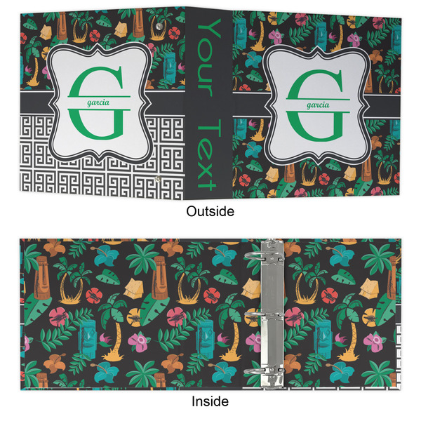 Hawaiian Masks 3 Ring Binders - Full Wrap - 3" - APPROVAL