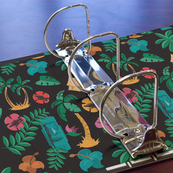 Hawaiian Masks 3 Ring Binders - Full Wrap - 3" - DETAIL