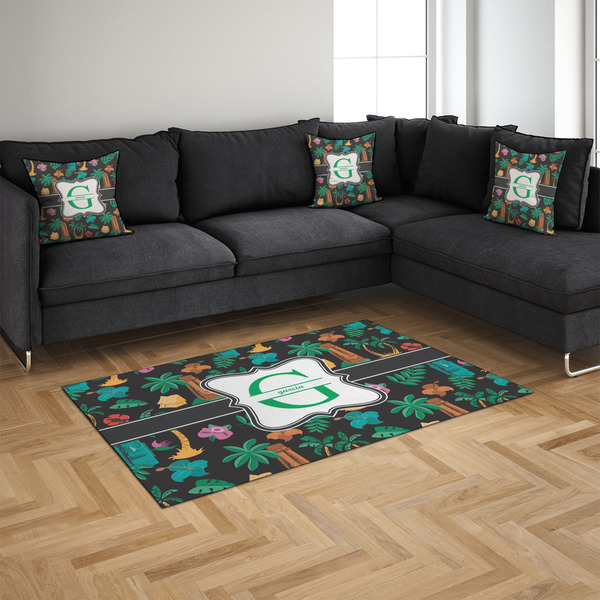 Hawaiian Masks 4'x6' Indoor Area Rugs - IN CONTEXT