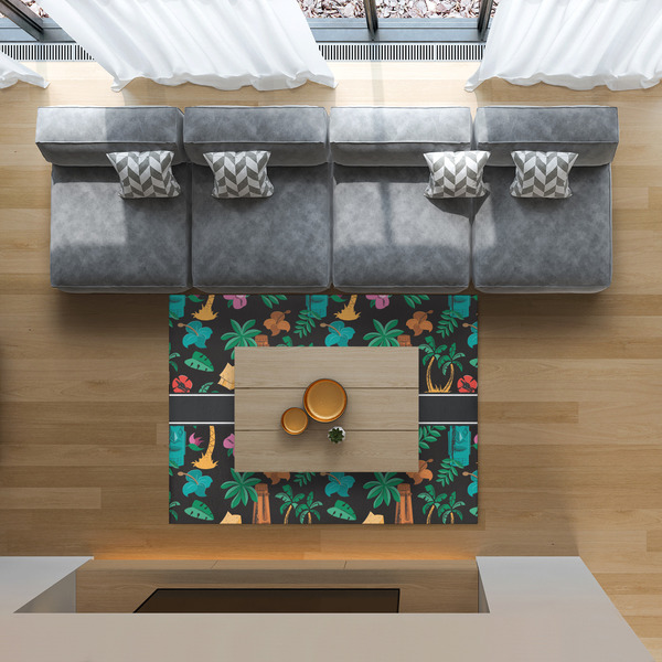 Hawaiian Masks 5'x7' Indoor Area Rugs - IN CONTEXT