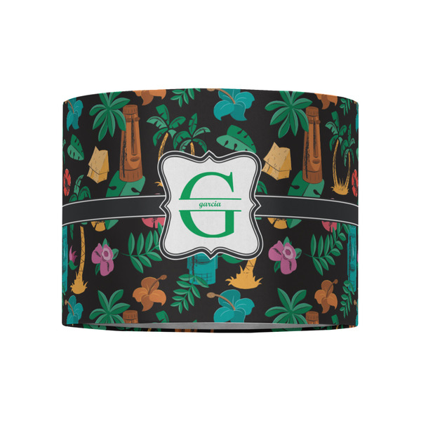 Hawaiian Masks 8" Drum Lampshade - FRONT (Fabric)