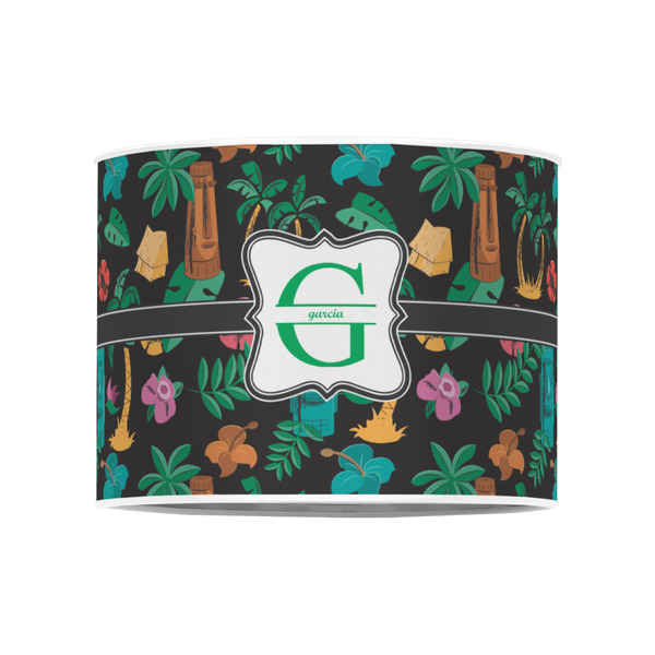 Hawaiian Masks 8" Drum Lampshade - FRONT (Poly Film)