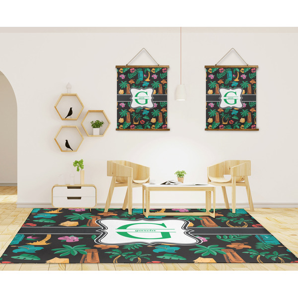 Hawaiian Masks 8'x10' Indoor Area Rugs - IN CONTEXT