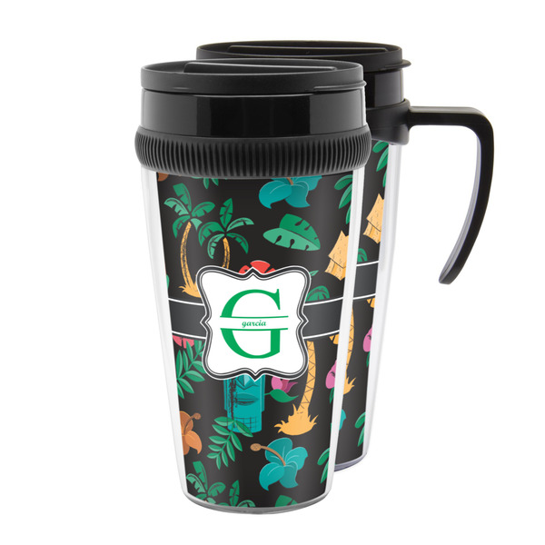 Custom Hawaiian Masks Acrylic Travel Mug (Personalized)