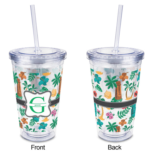 Hawaiian Masks Acrylic Tumbler - Full Print - Approval