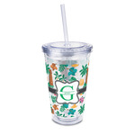 Hawaiian Masks 16oz Double Wall Acrylic Tumbler with Lid & Straw - Full Print (Personalized)