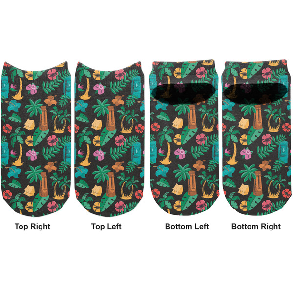 Hawaiian Masks Adult Ankle Socks - Double Pair - Front and Back - Apvl