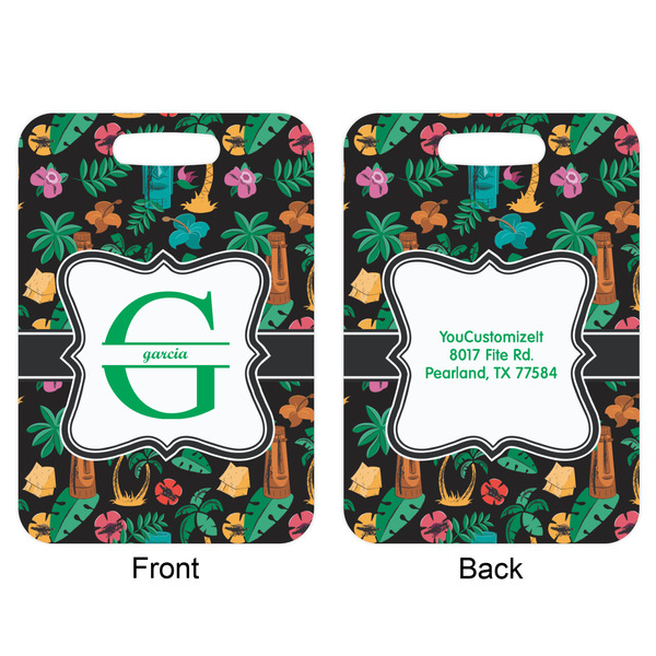 Hawaiian Masks Aluminum Luggage Tag (Front + Back)