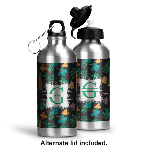 Hawaiian Masks Aluminum Water Bottle - Alternate lid options