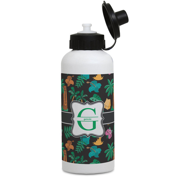 Custom Hawaiian Masks Water Bottles - Aluminum - 20 oz - White (Personalized)