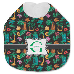 Hawaiian Masks Jersey Knit Baby Bib w/ Name and Initial
