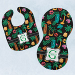 Hawaiian Masks Baby Bib & Burp Set w/ Name and Initial