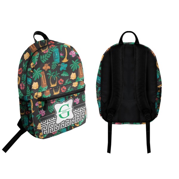 Hawaiian Masks Backpack front and back - Apvl