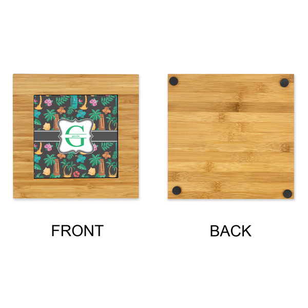 Hawaiian Masks Bamboo Trivet with 6" Tile - APPROVAL